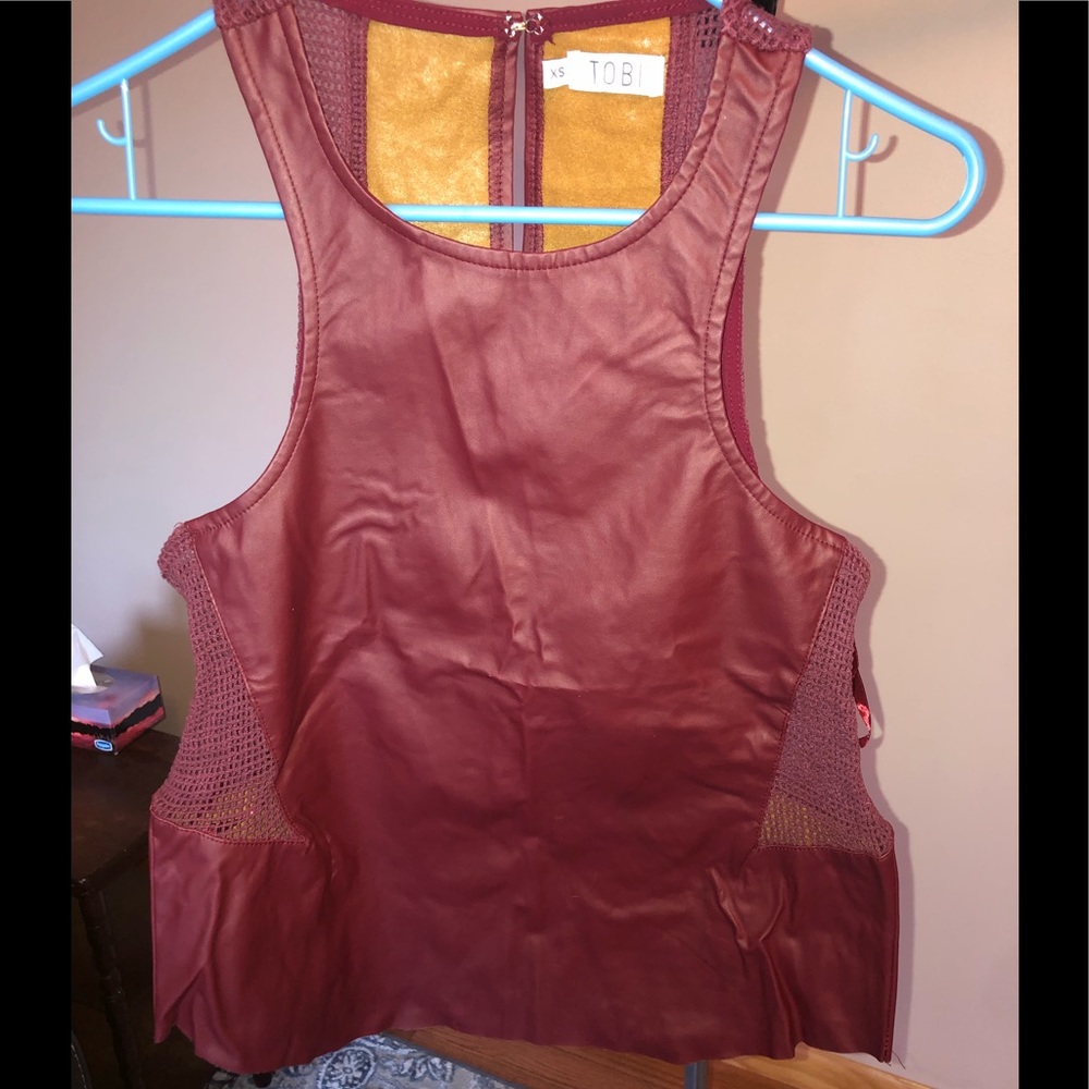 Women’s faux leather top
